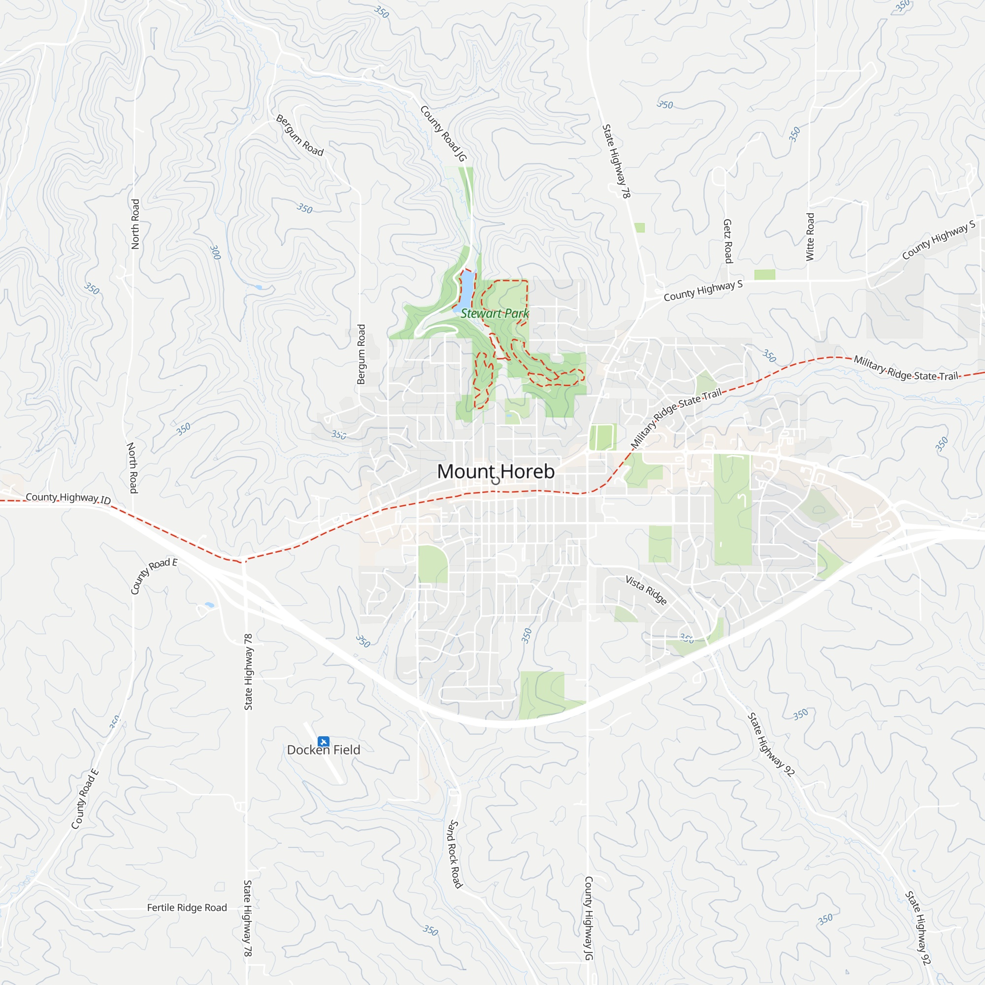 Mt Horeb Depot - Military Ridge Trail & Tourist Information map