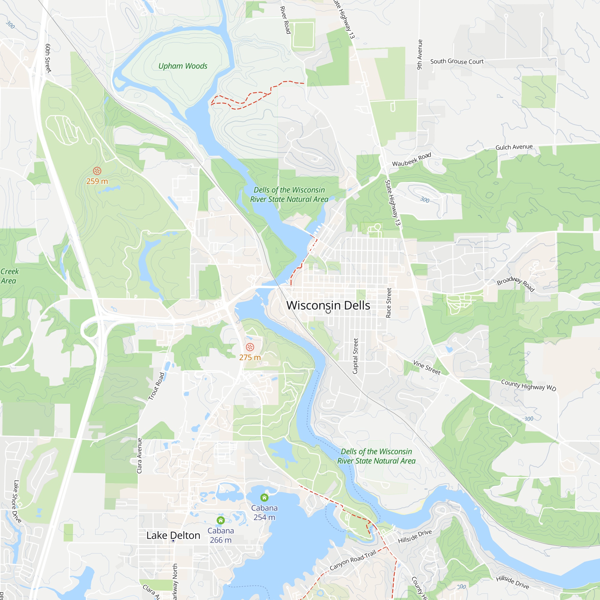 Wisconsin Dells Visitor & Convention Bureau map