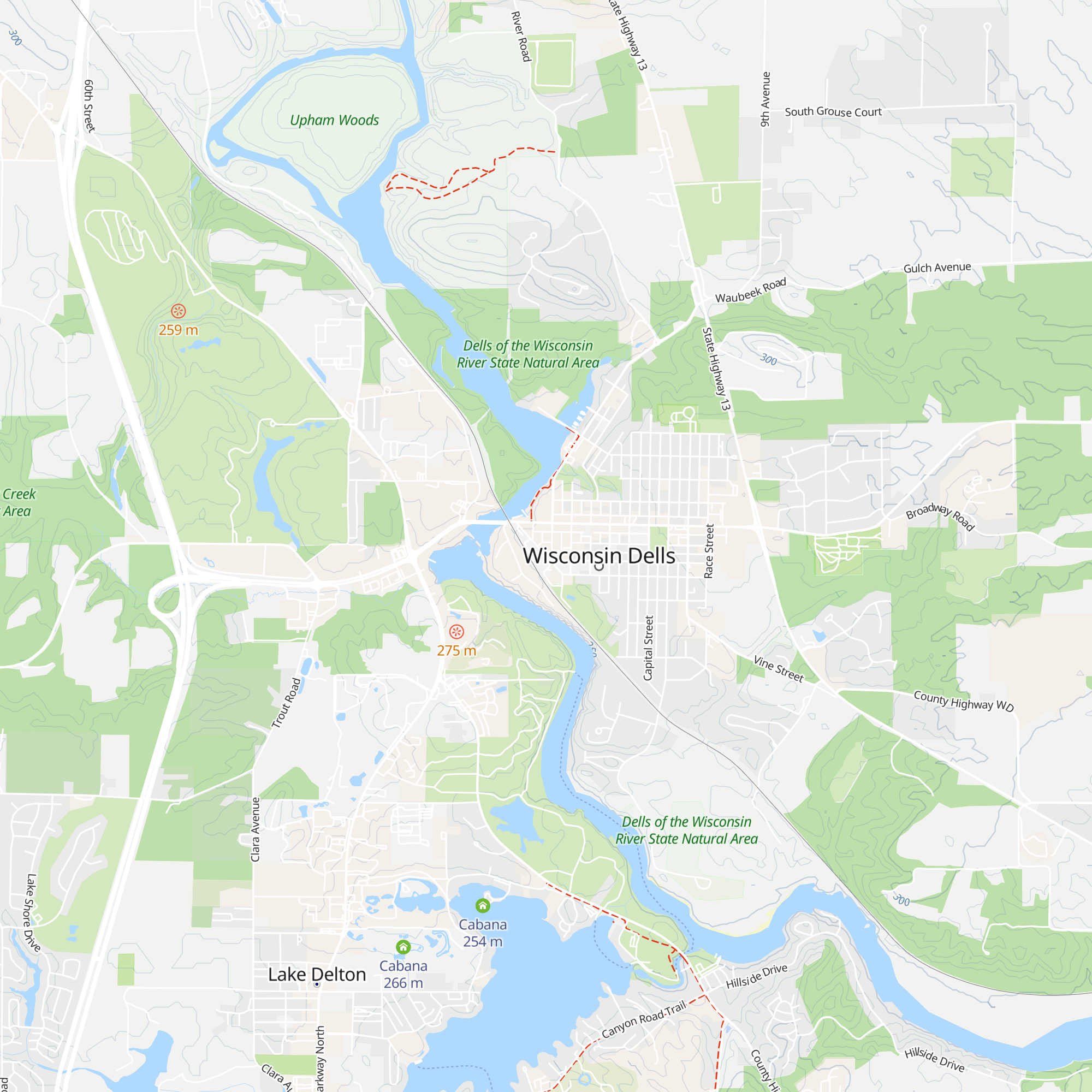 Wisconsin Dells Visitor & Convention Bureau map