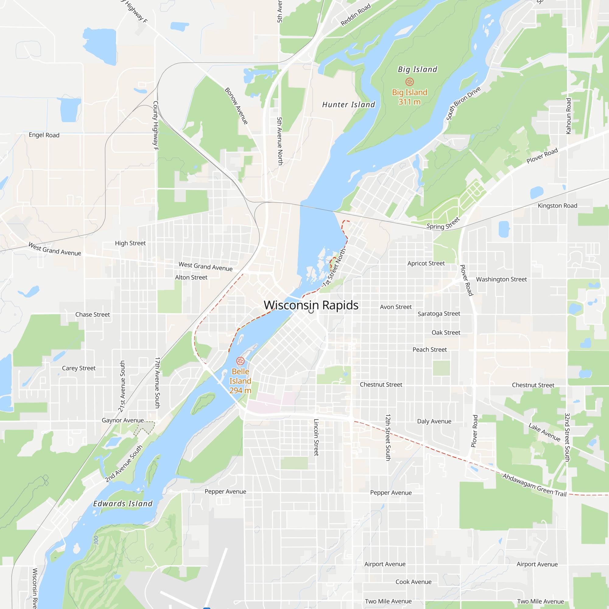 Wisconsin Rapids Convention and Visitors Bureau map