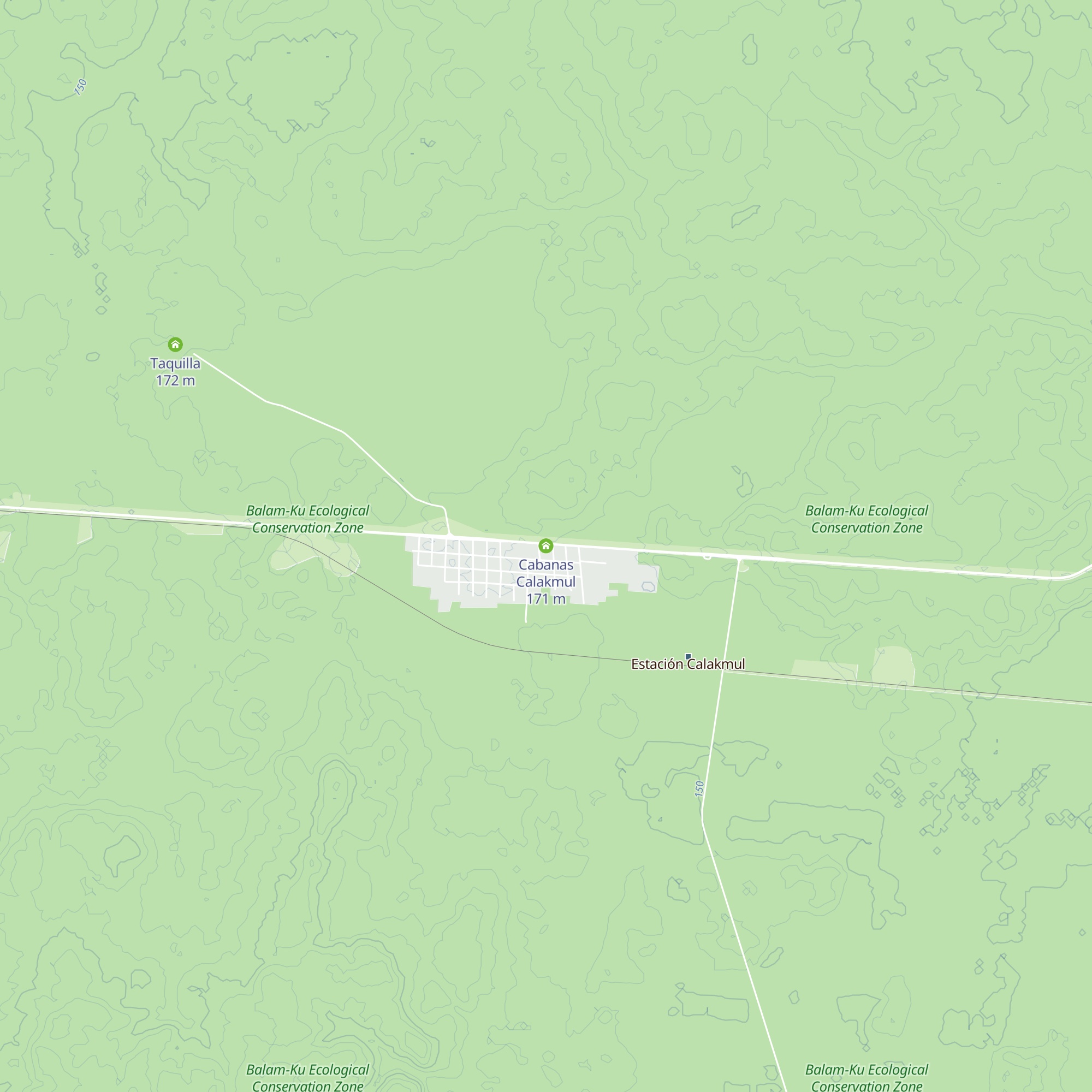 Cabanas Calakmul map