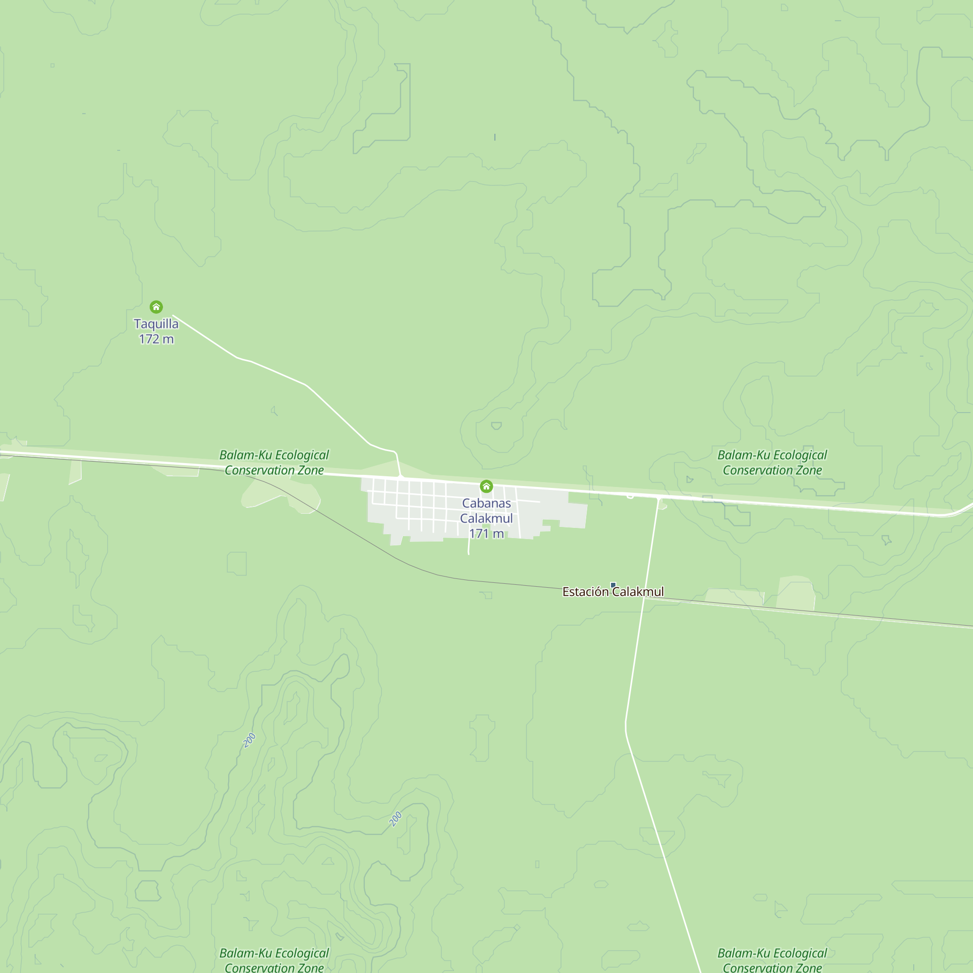 Cabanas Calakmul map