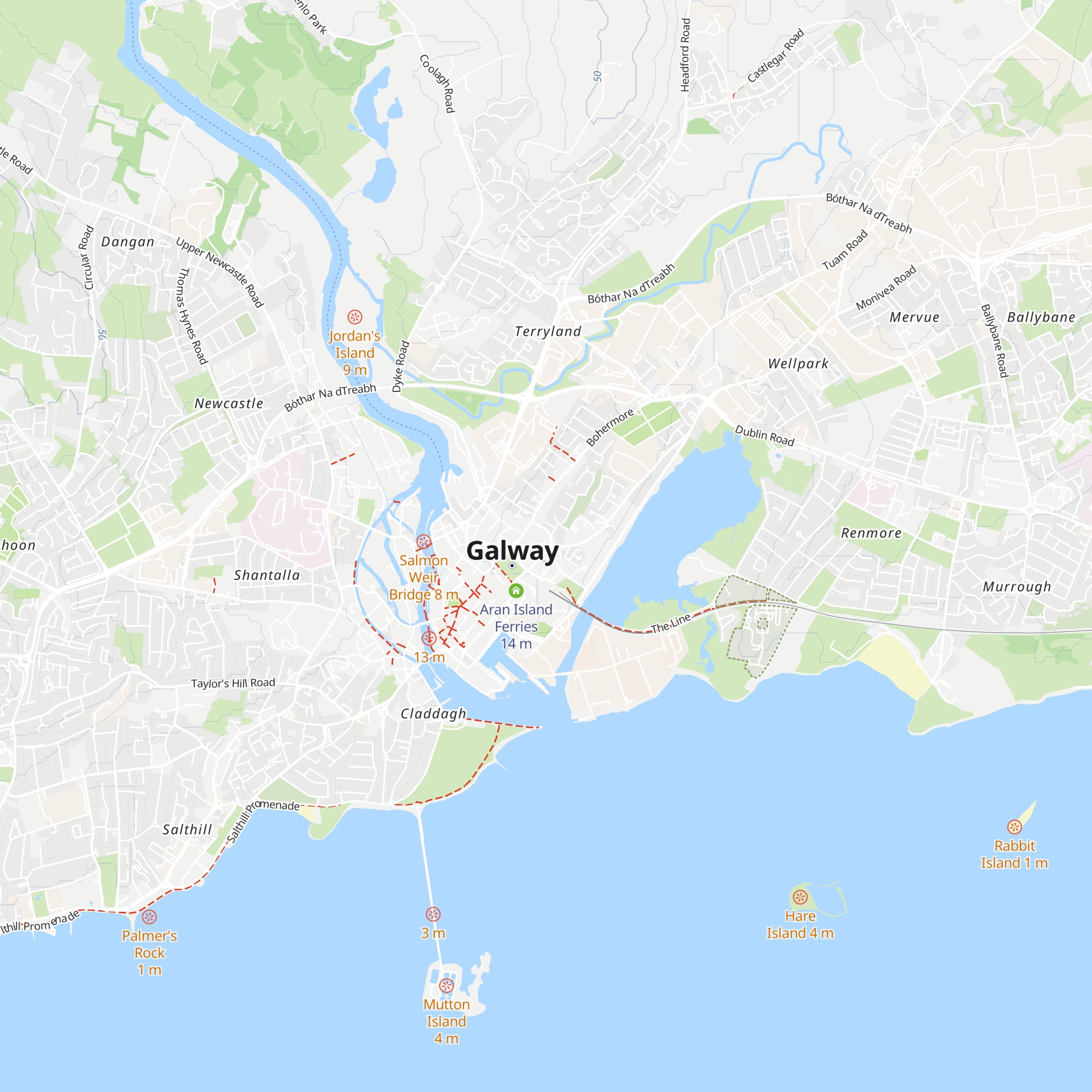 Aran Island Ferries map