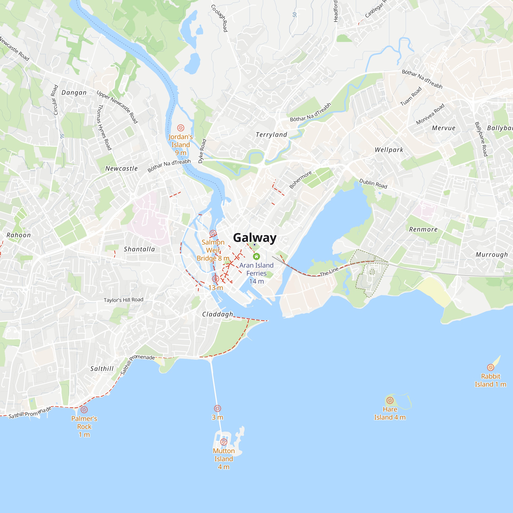 Aran Island Ferries map