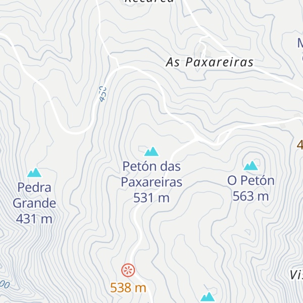 Map of Petón das Paxareiras