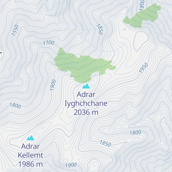 Map of Adrar Iyghchchane