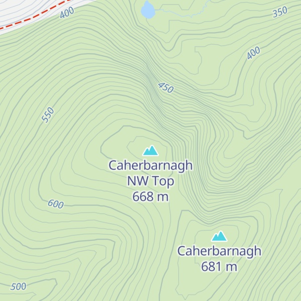 Map of Caherbarnagh NW Top
