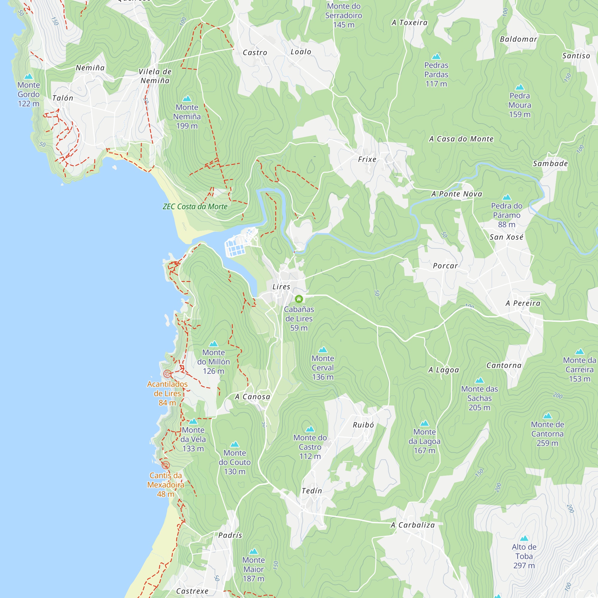 Cabañas de Lires map