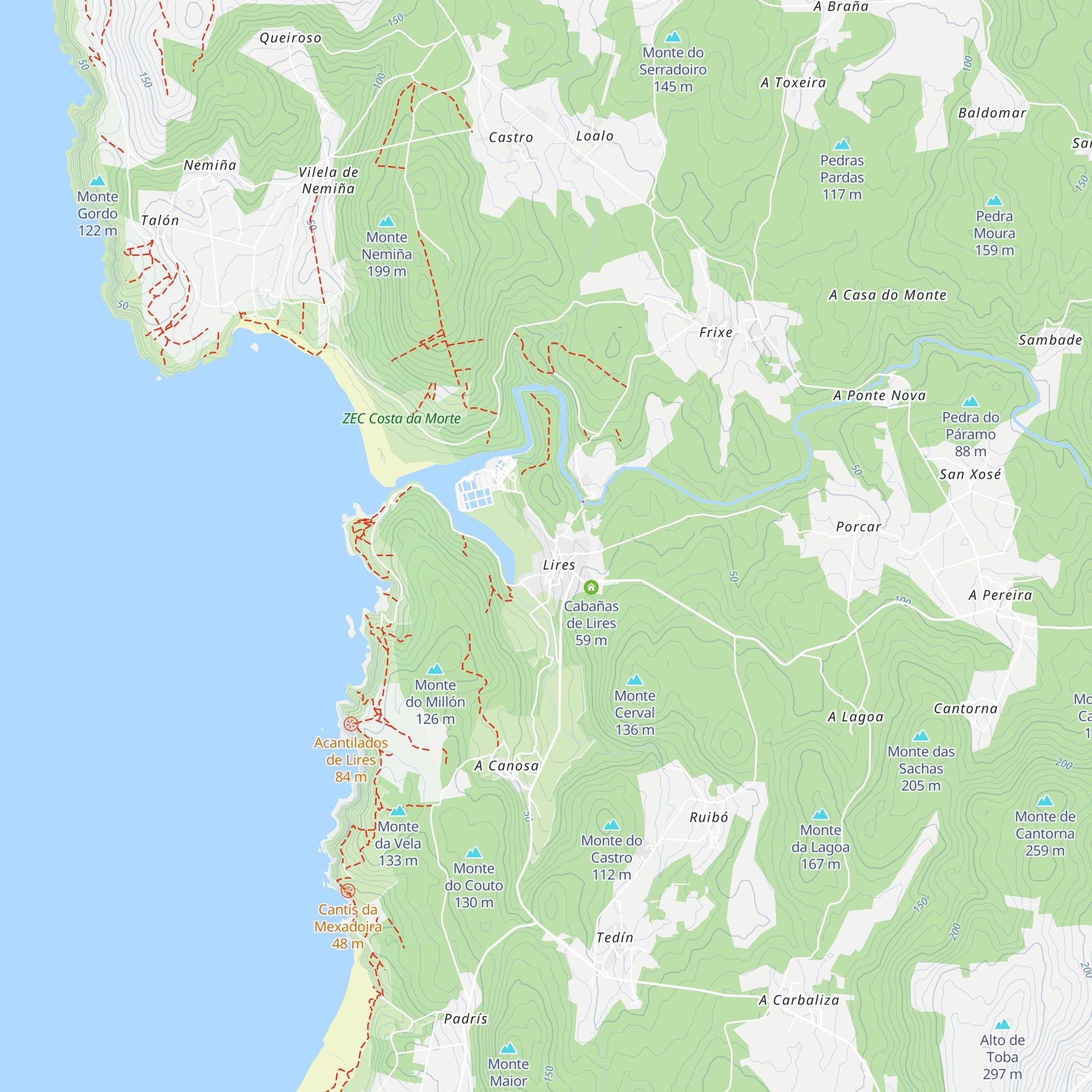 Cabanas da Ría map