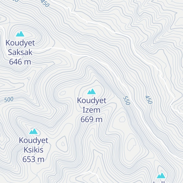 Map of Koudyet Izem