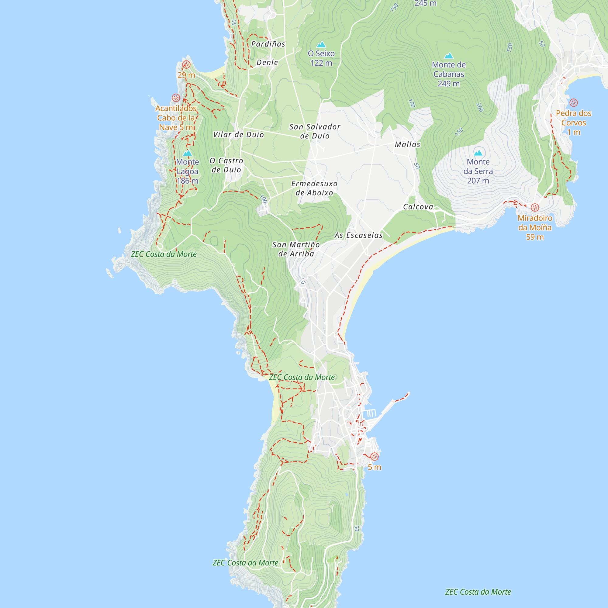 Cabañas de Fisterra map