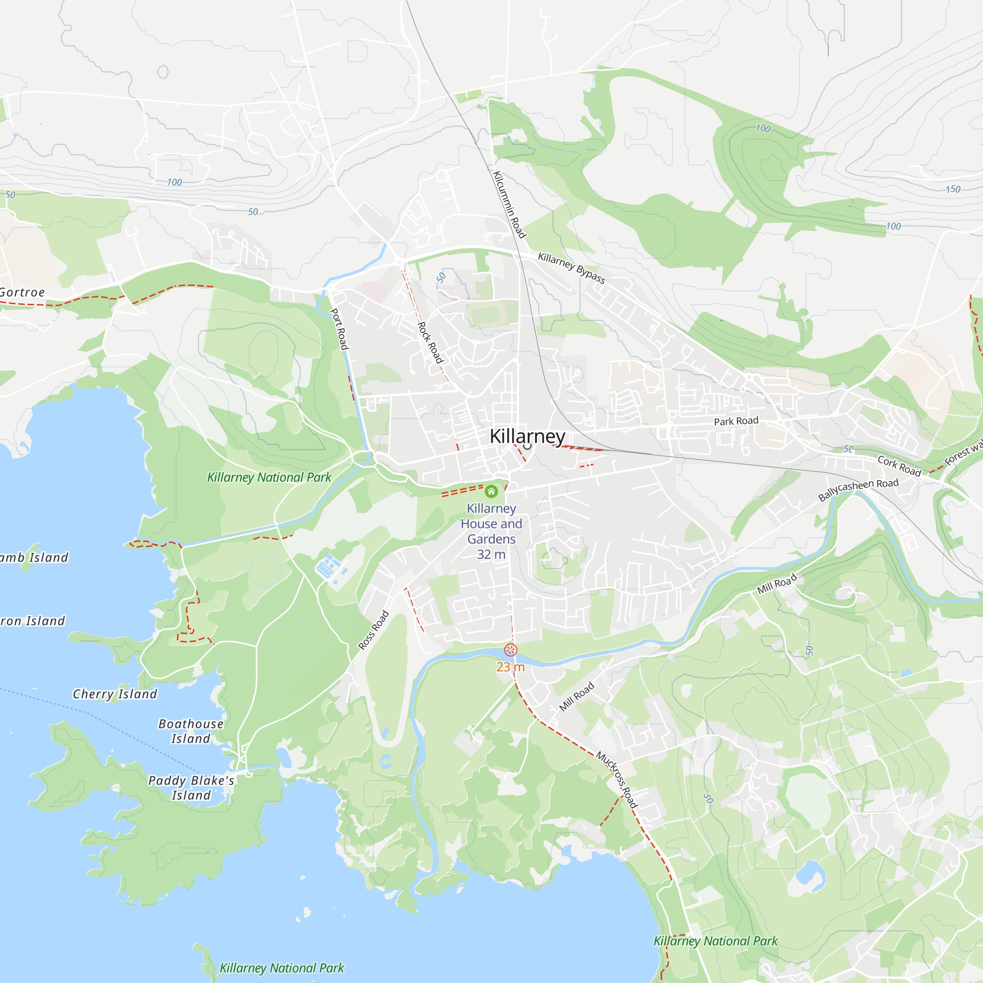 Killarney House and Gardens map