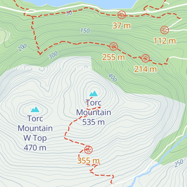Map of Torc Mountain