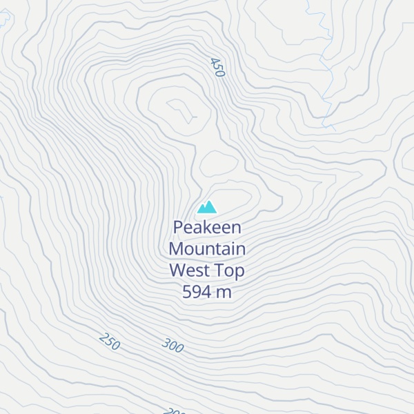 Map of Peakeen Mountain West Top