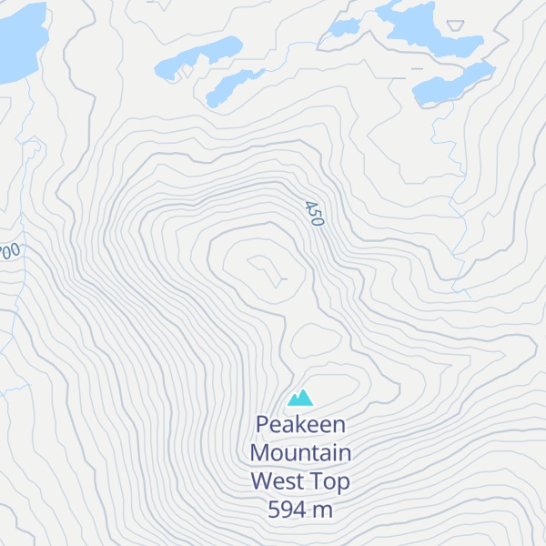 Map of Peakeen Mountain Far NW Top
