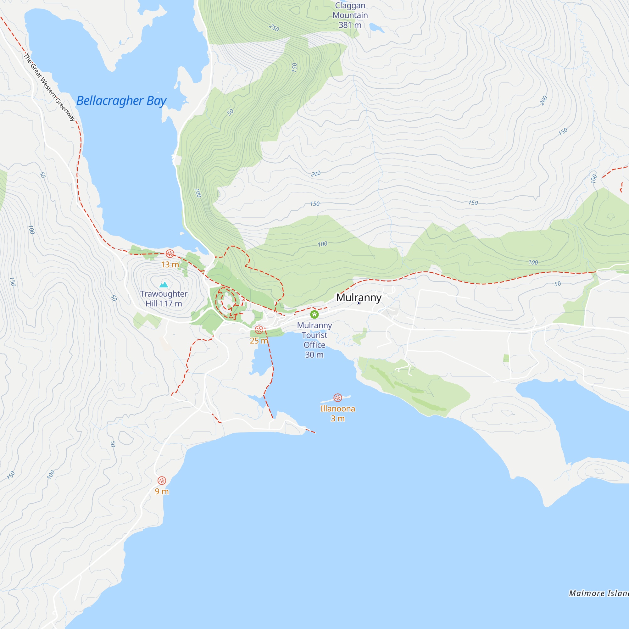 Mulranny Tourist Office map