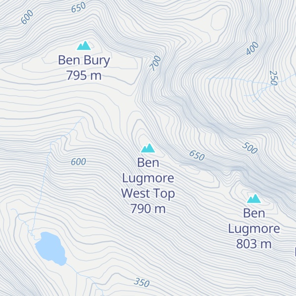 Map of Ben Lugmore West Top