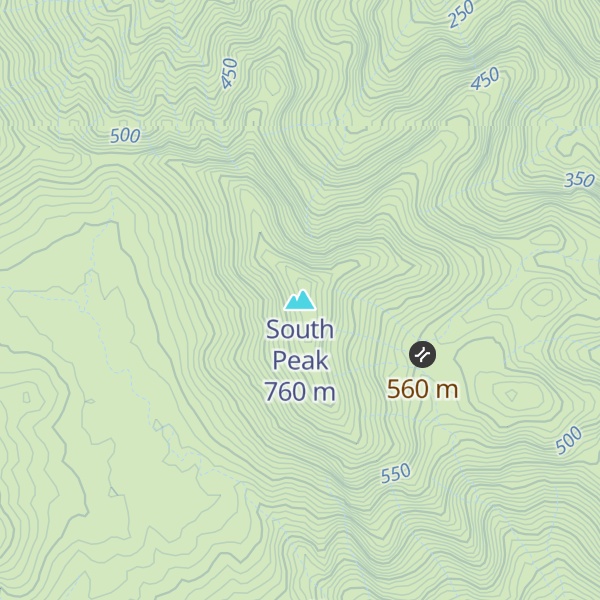 Map of South Peak