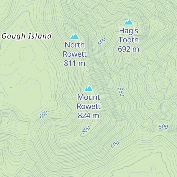 Map of Mount Rowett