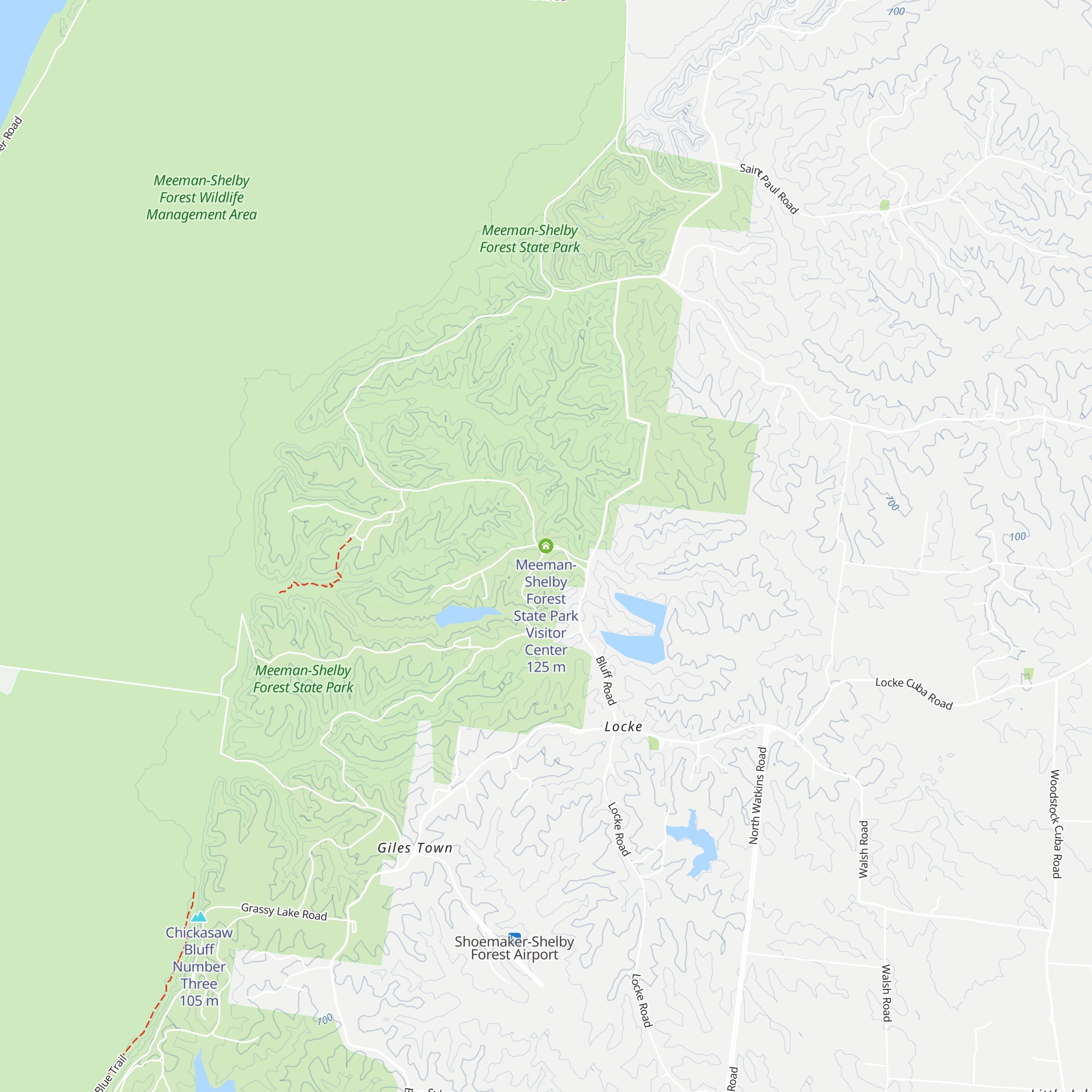 Meeman-Shelby Forest State Park Visitor Center map