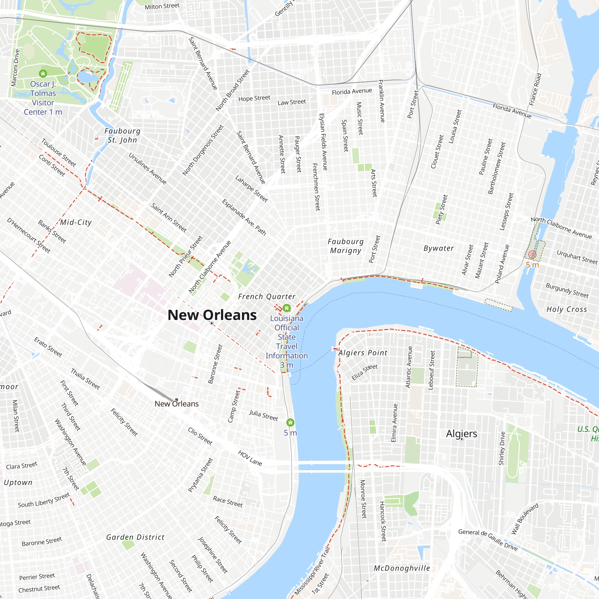 New Orleans Visitor Center map