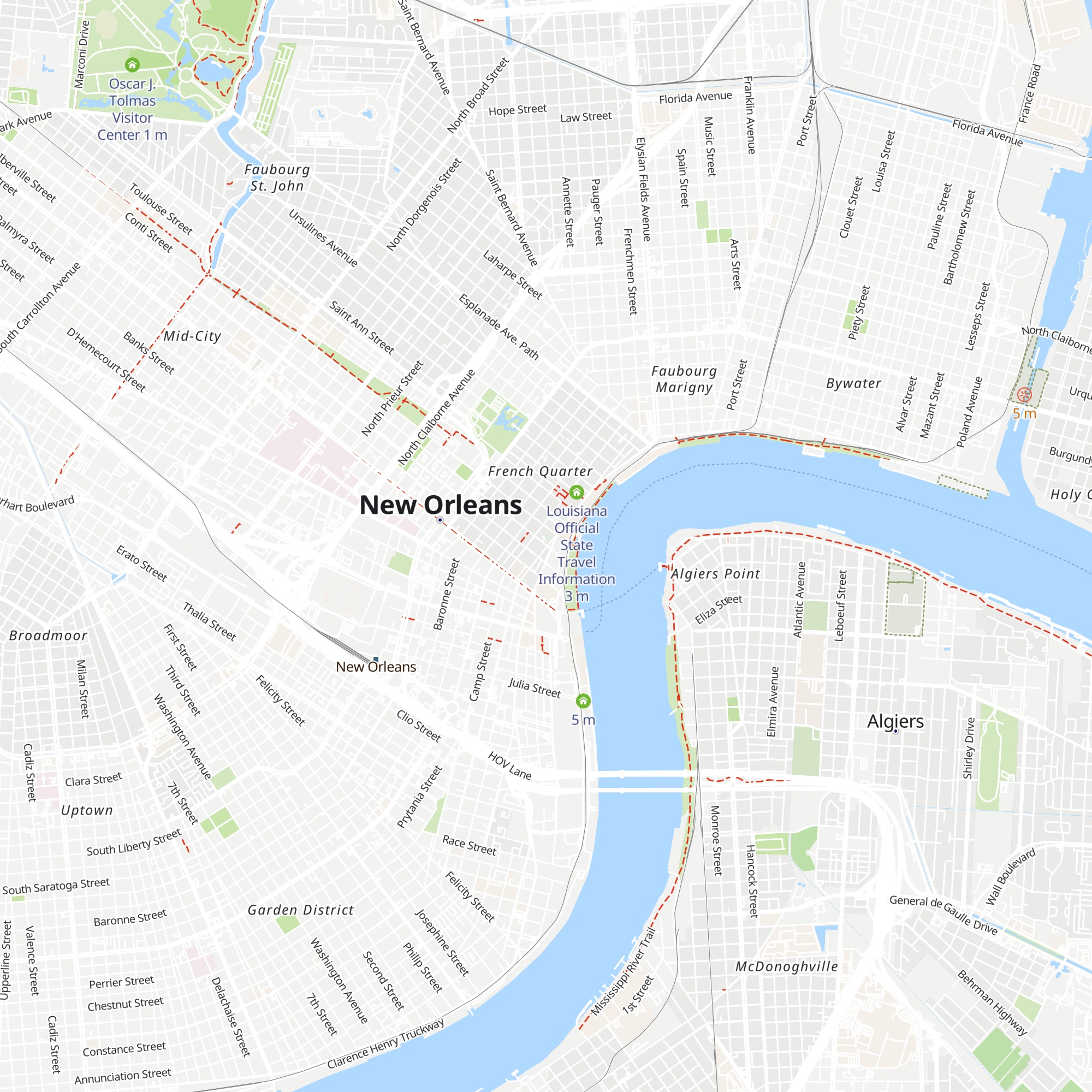 New Orleans Visitors Center map