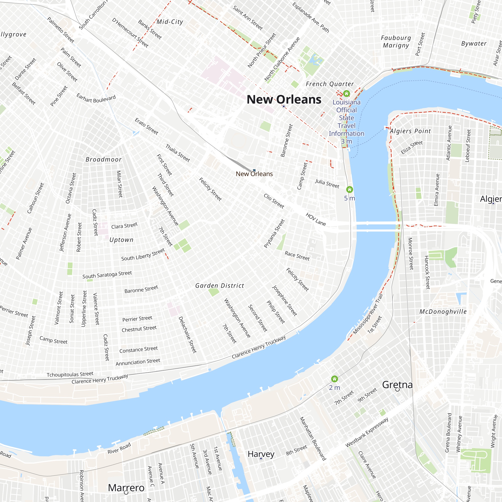 New Orleans Tourism Marketing map