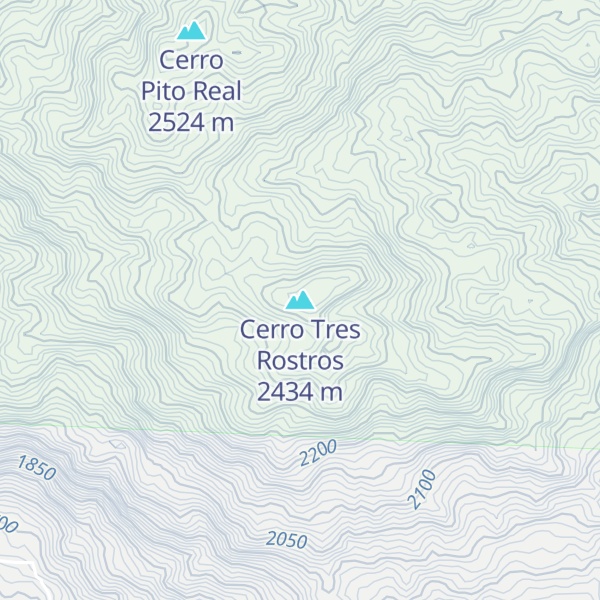 Map of Cerro Tres Rostros