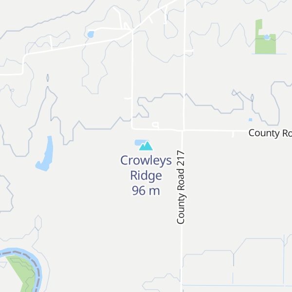 Map of Crowleys Ridge