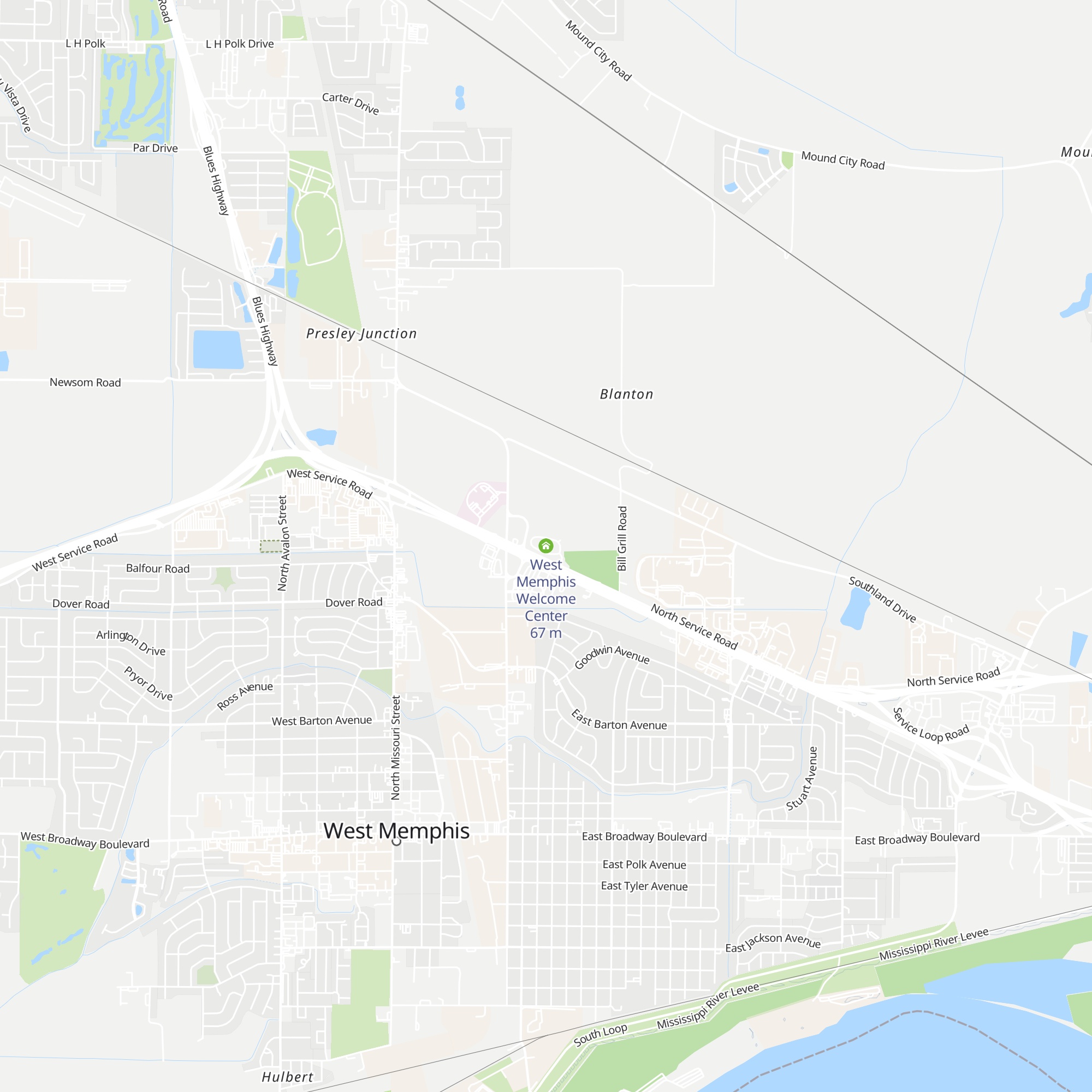 West Memphis Welcome Center map