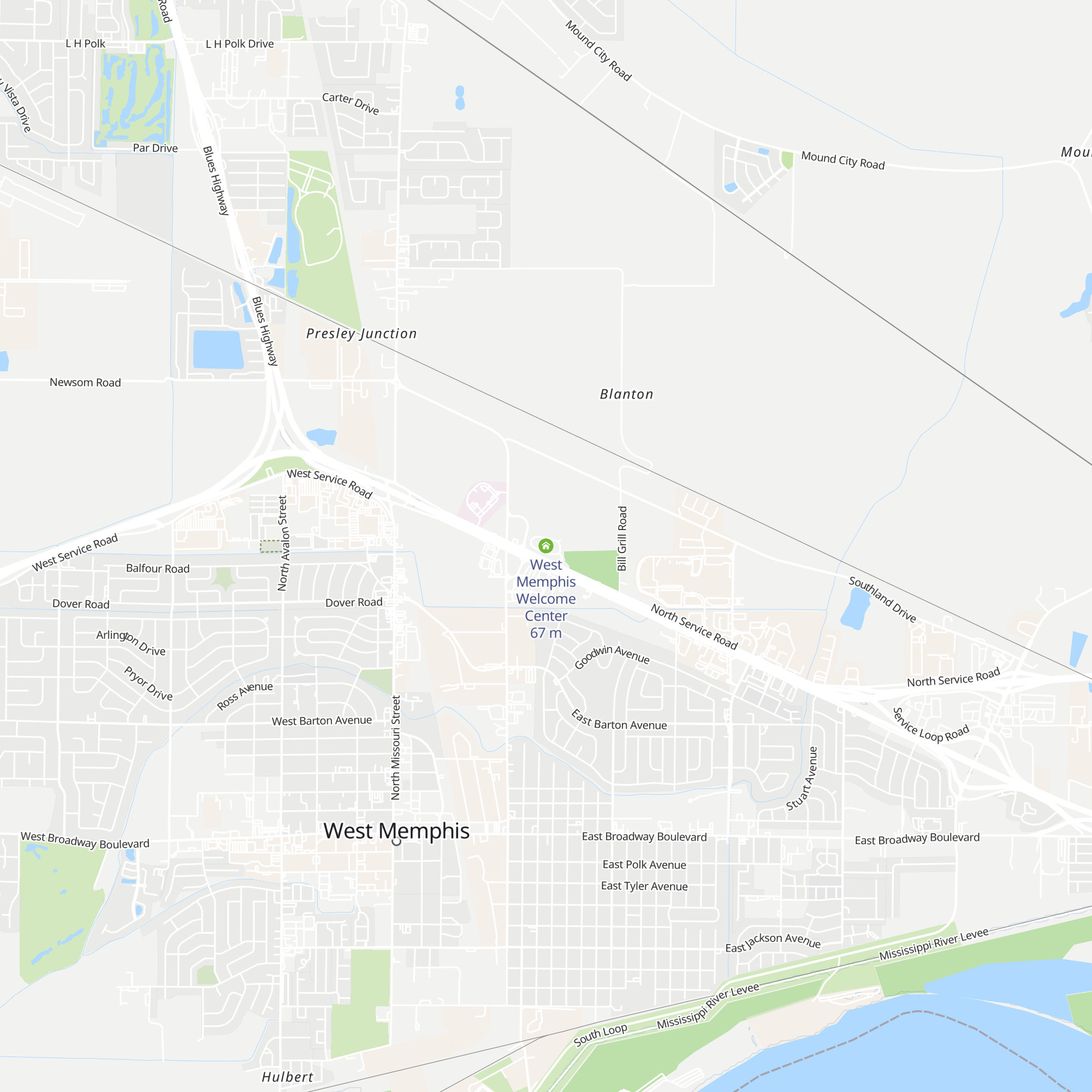 West Memphis Welcome Center map