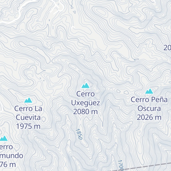 Map of Cerro Uxegüez