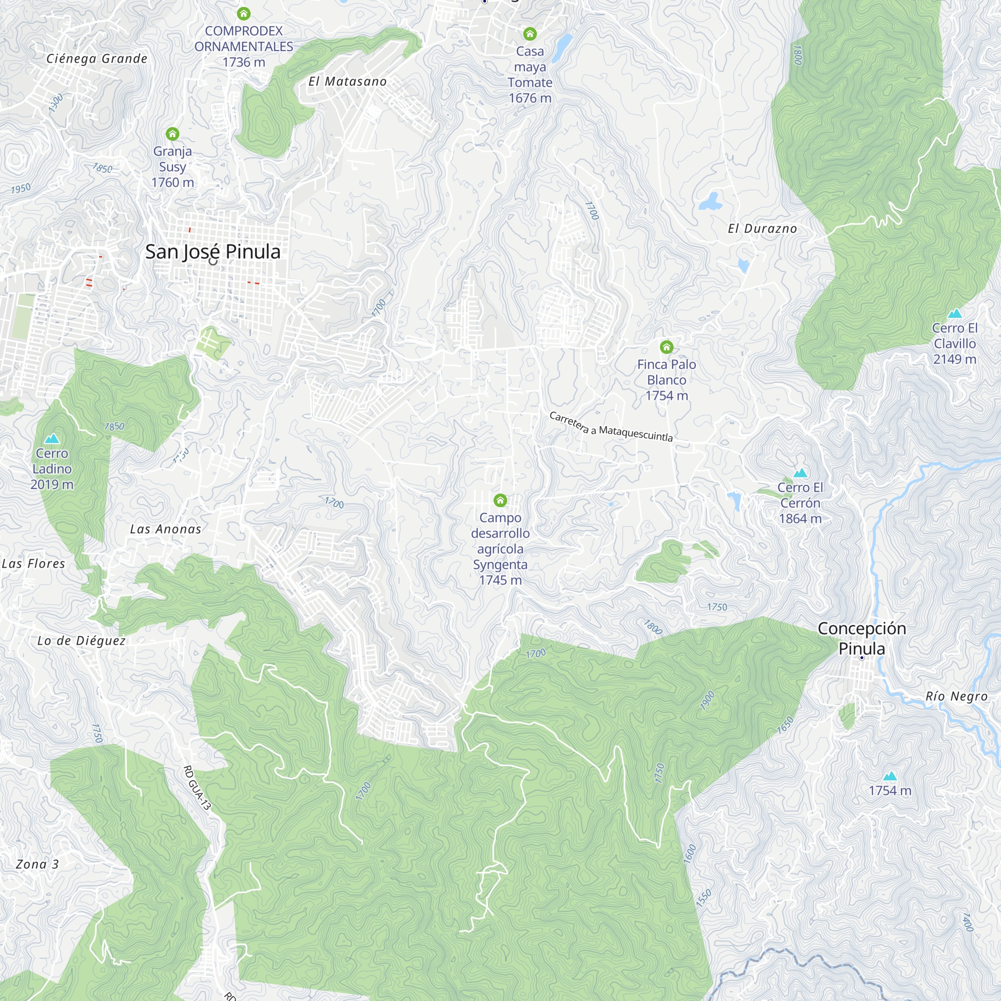 Campo desarrollo agrícola Syngenta map