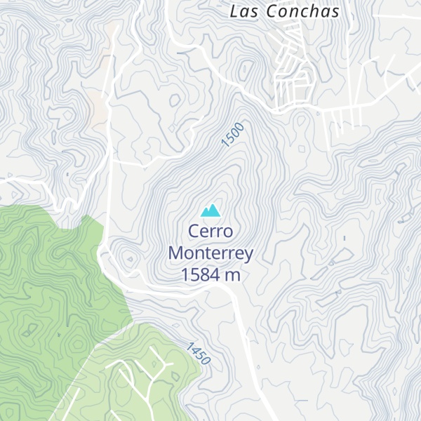 Map of Cerro Monterrey