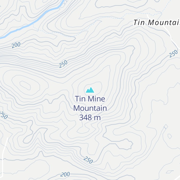 Map of Tin Mine Mountain