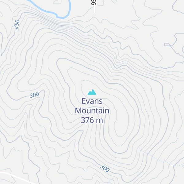 Map of Evans Mountain