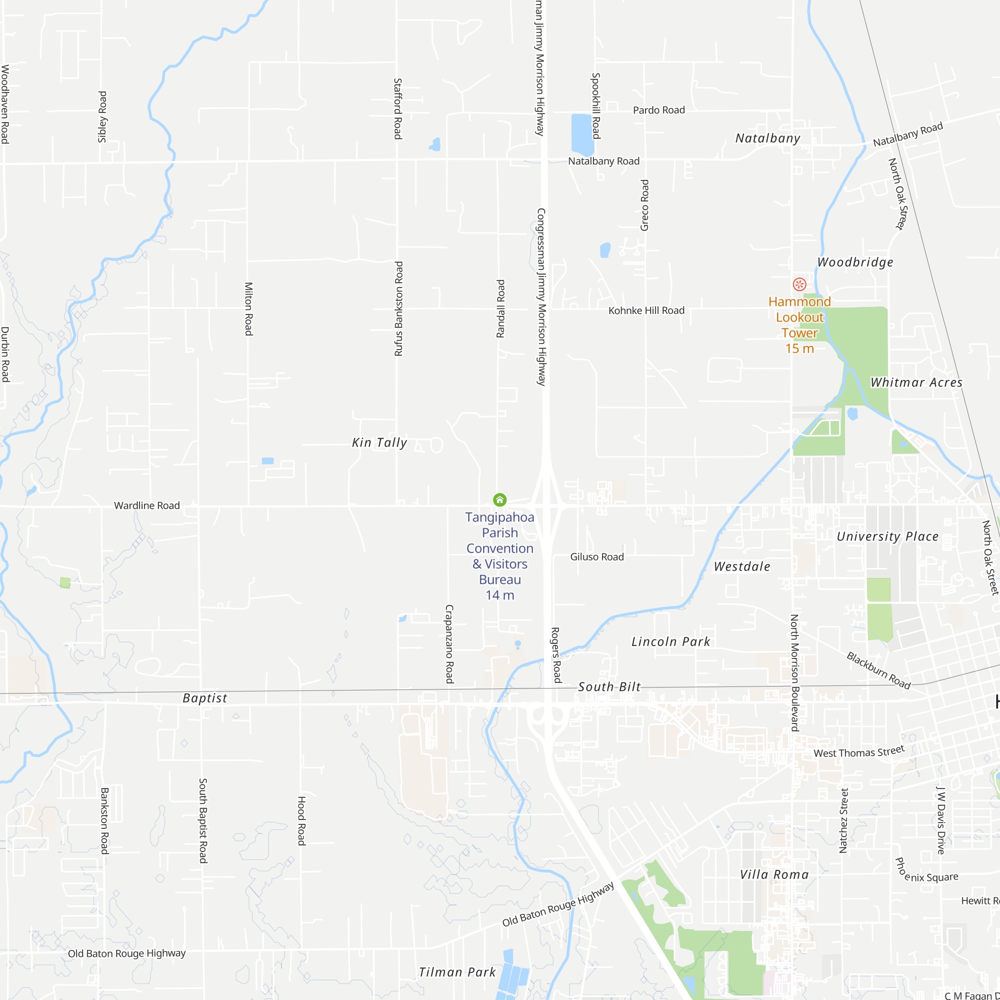 Tangipahoa Parish Convention & Visitors Bureau map