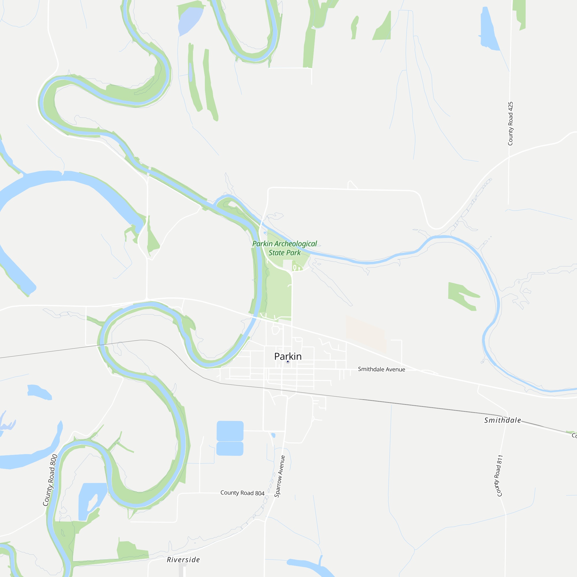 Parkin Archeological State Park map