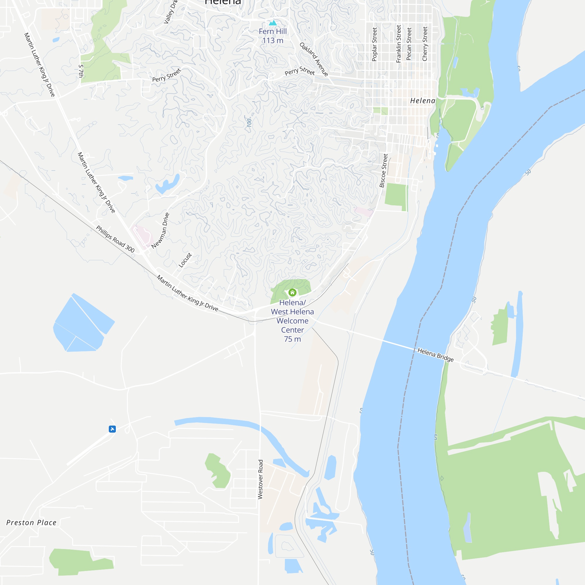 Helena/West Helena Welcome Center map