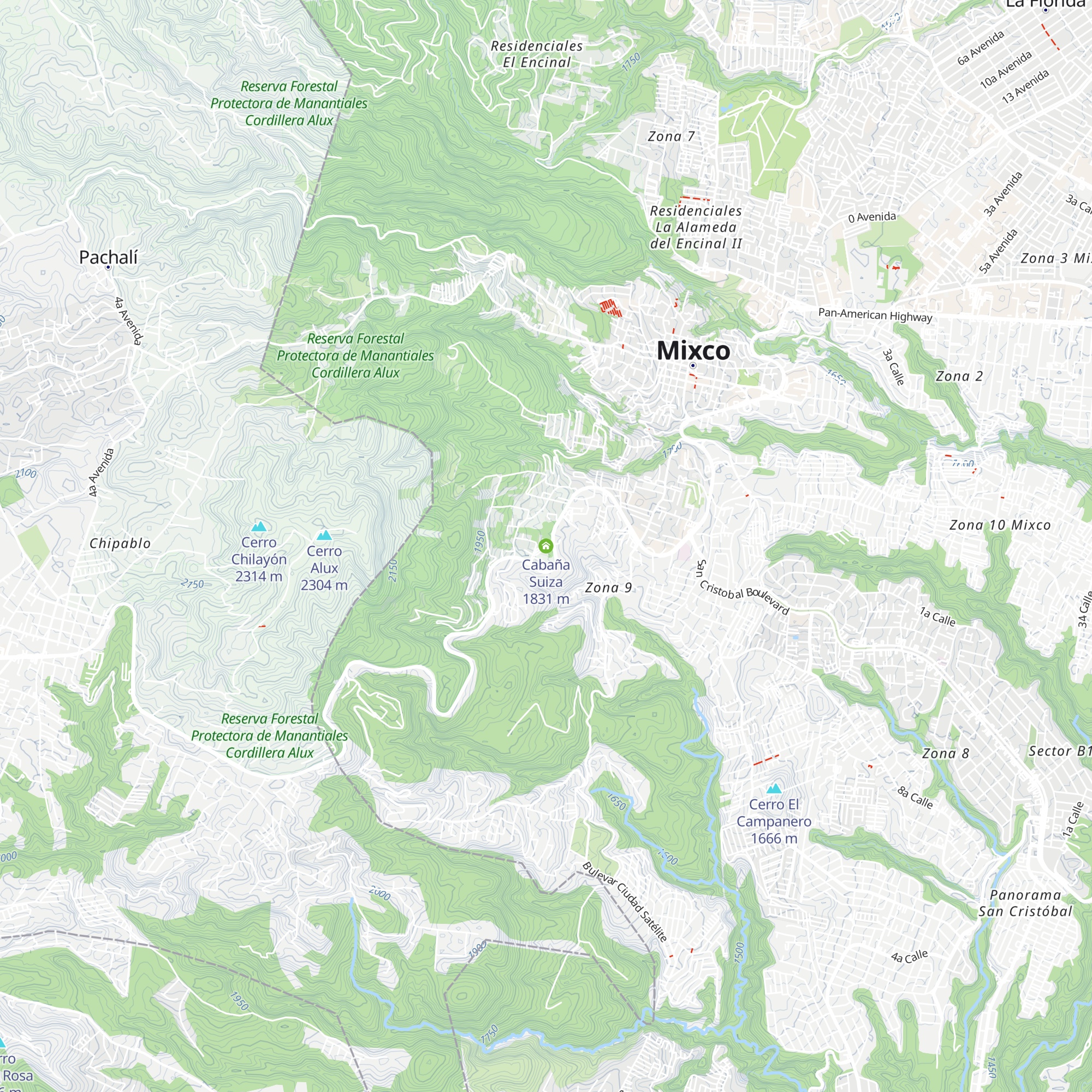 Cabaña Suiza map