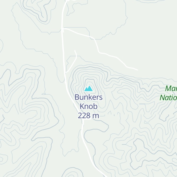 Map of Bunkers Knob