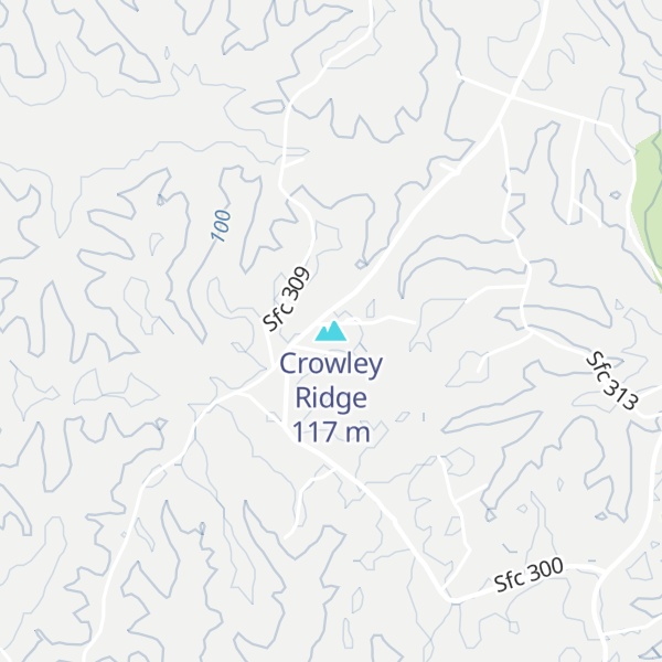 Map of Crowley Ridge