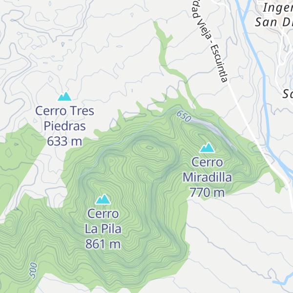 Map of Cerro Mirandilla o Tres Picachos