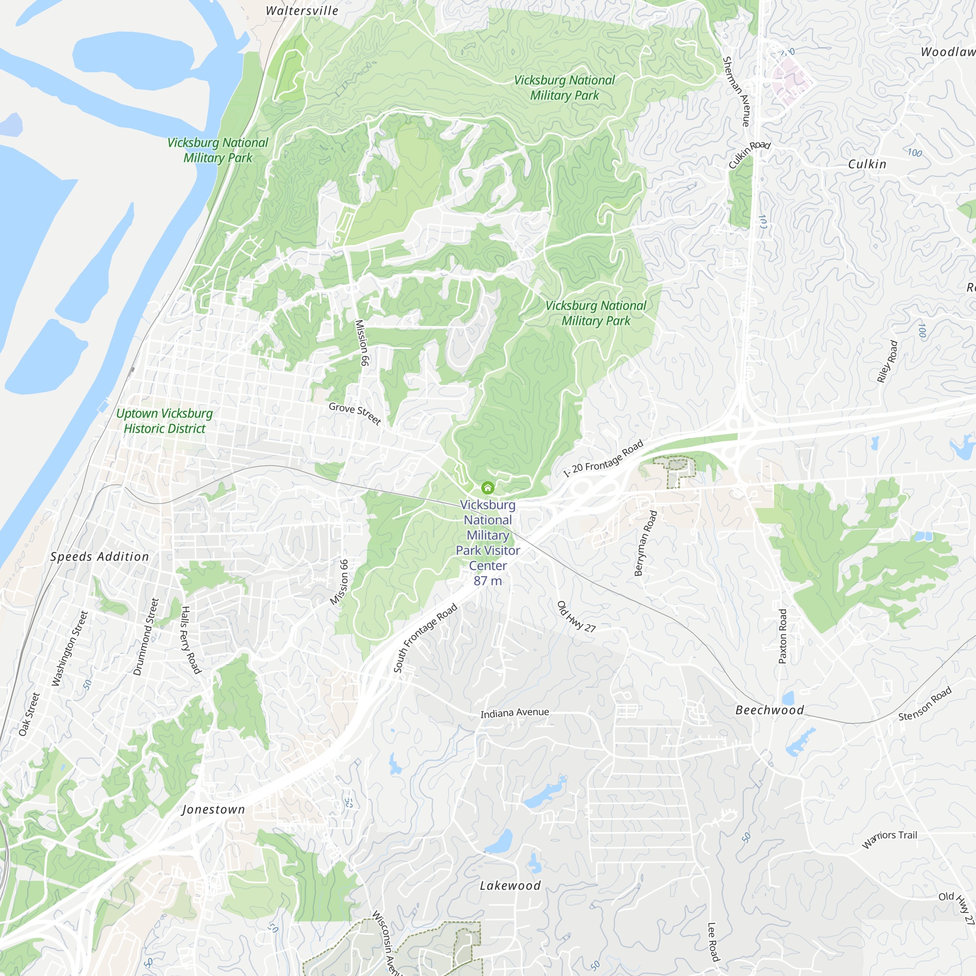 Vicksburg National Military Park Visitor Center map