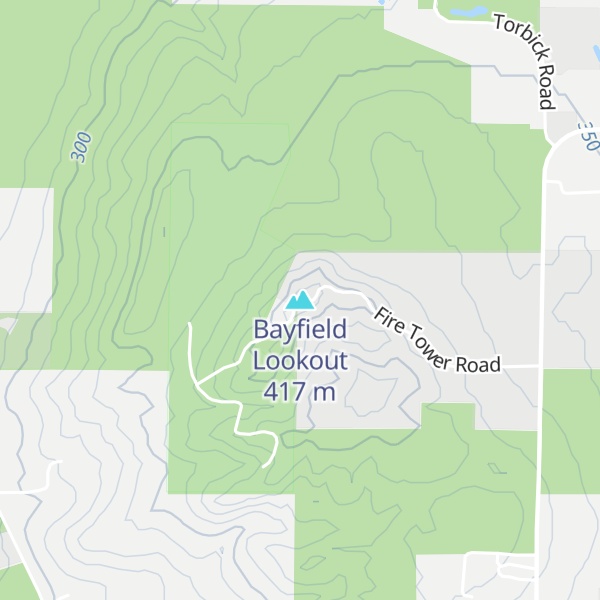 Map of Bayfield Lookout