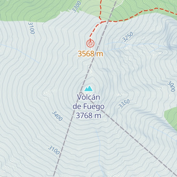 Map of Volcán de Fuego