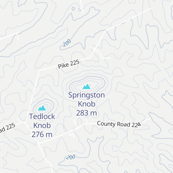 Map of Springston Knob