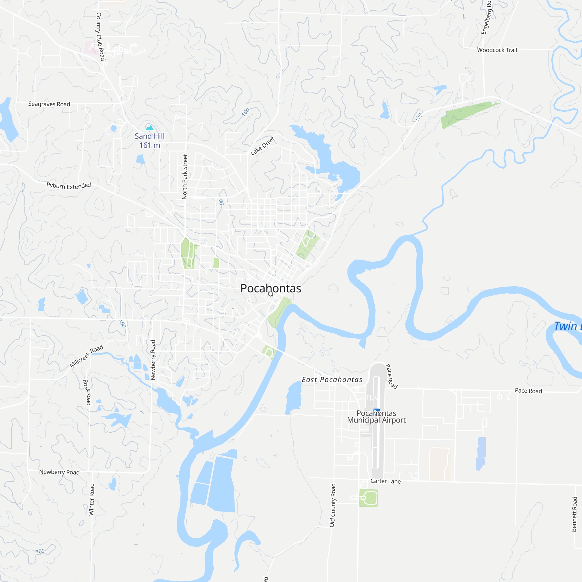 Pocahontas Tourist Information map