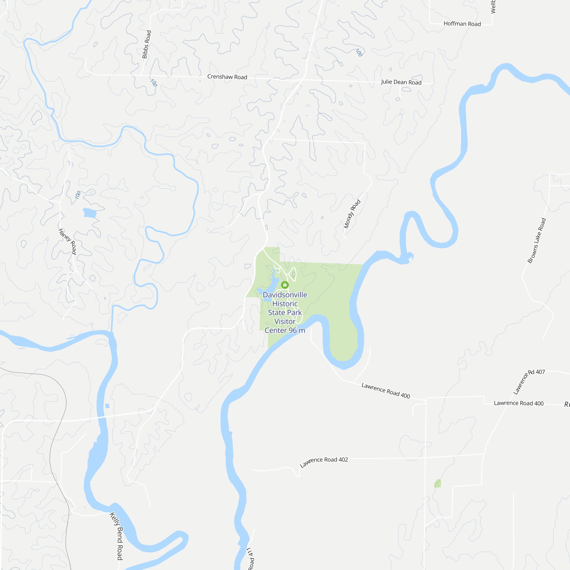 Davidsonville Historic State Park Visitor Center map