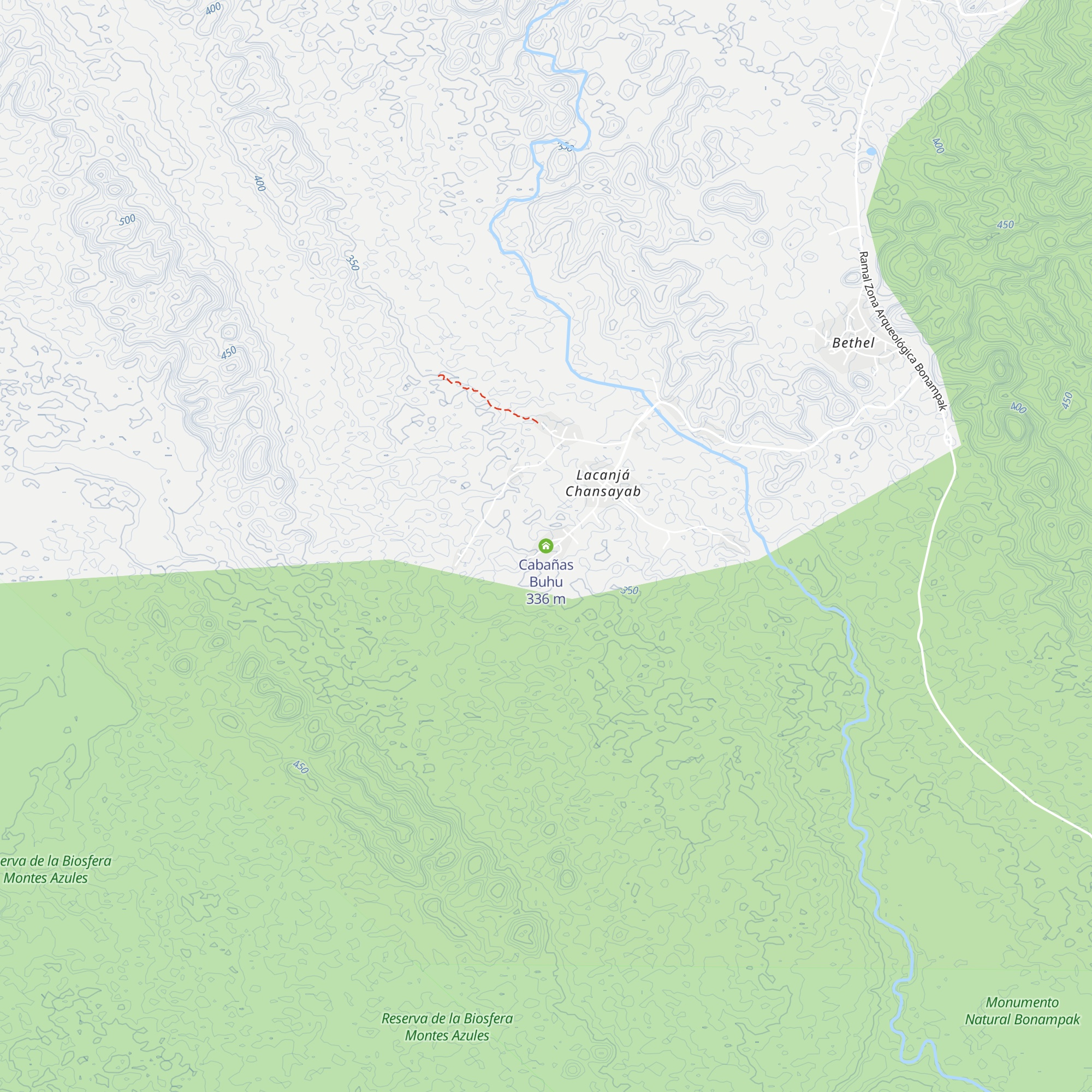 Cabañas Buhu map